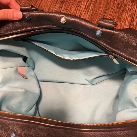 Tehra B polka dot Black Leather Handbag - Picture 7 of 9